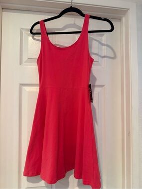Express Sleeveless Hot Pink Fit & Flare Mini Dress